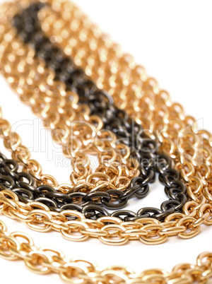 golden and black chains