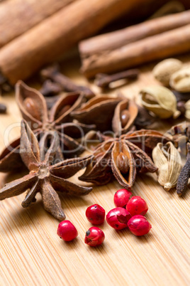 dry multicolored spice closeup