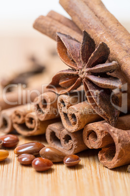 dry multicolored spice closeup