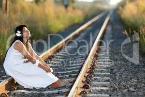 beautiful young thai woman meditating