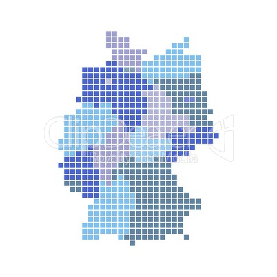 Deutschlandkarte mit Bundesländern in Blautönen