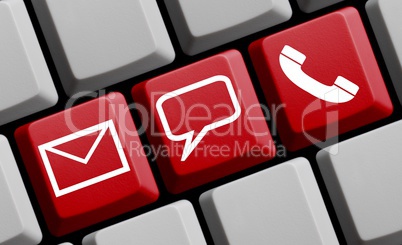 Online Kontakt: Mail, persönlich oder per Telefon