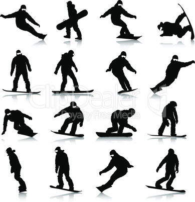 set snowboarders