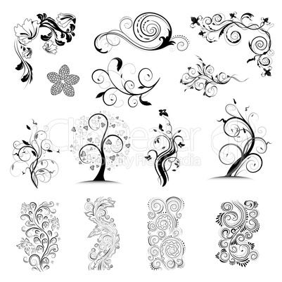 floral ornatedesign elements