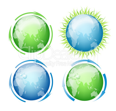 Set Vector Globes