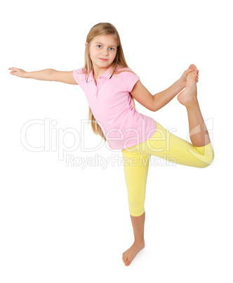 young girl doing gymnastics