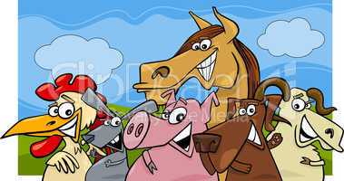 farm animals cartoon illustration