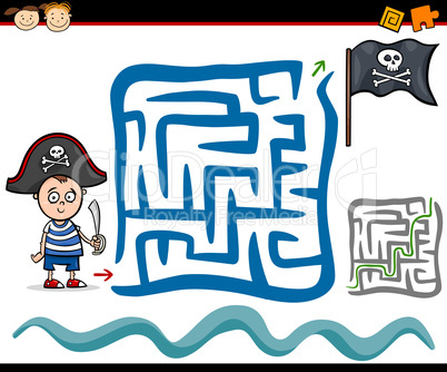 cartoon maze or labyrinth game