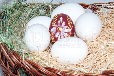 Easter egg in basket