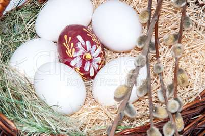 Easter egg in basket