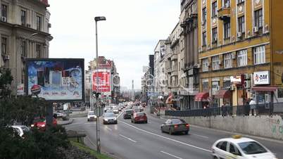 Traffic at Brankova street in Belgrade, Serbia