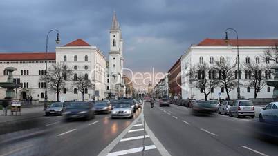 traffic @ ludwigstraße/munich - timelapse - footage