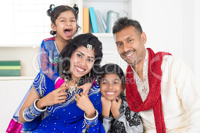 happy smiling indian family