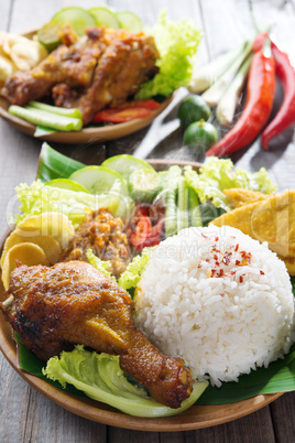 indonesian food nasi ayam penyet