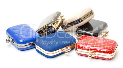 set of fashionable female handbags