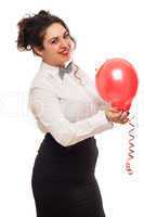 woman with balloon