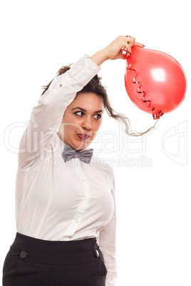 woman with balloon