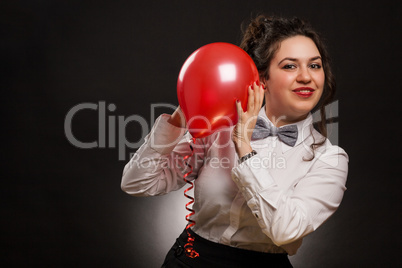 woman with balloon