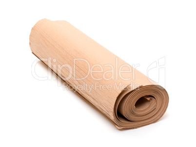 twisted into roll brown wrapping paper