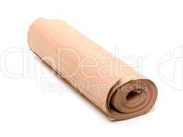 twisted into roll brown wrapping paper