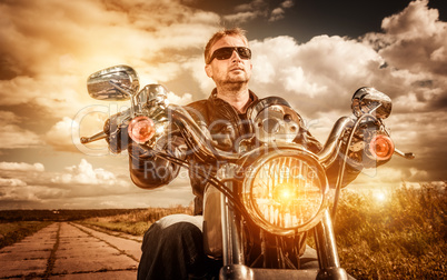 biker on a motorcycle