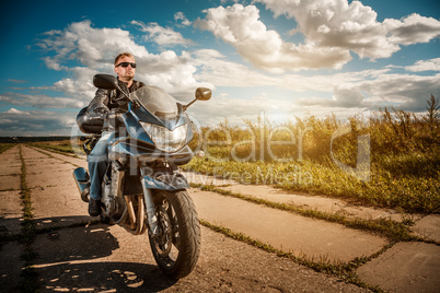 biker on a motorcycle