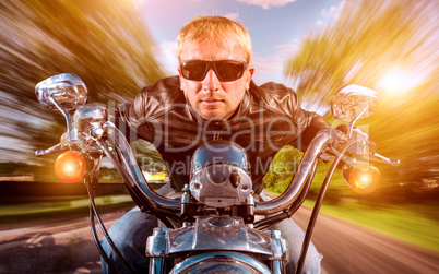 biker on a motorcycle