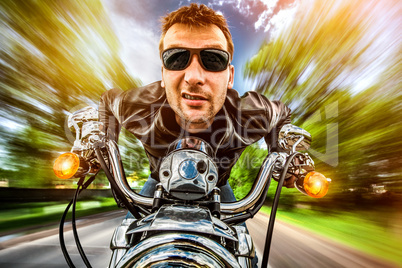 biker on a motorcycle