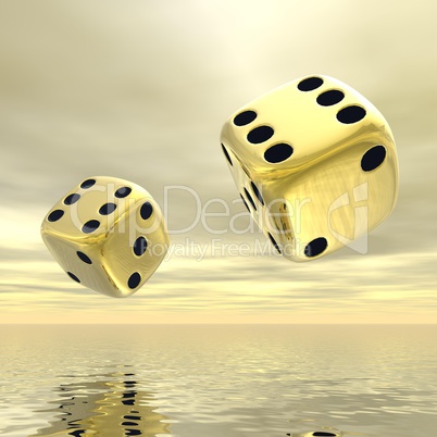 golden dice - 3d render