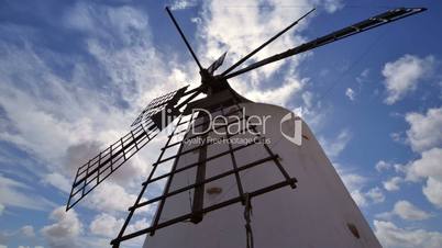 low angle windmill and clouds time lapse 11190