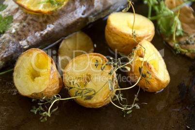 baked potatoes and thyme