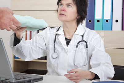 doctor gets operating coat