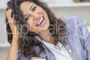 beautiful Hispanic woman laughing portrait