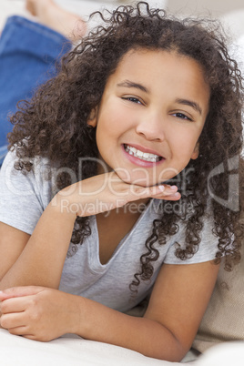 happy mixed race african american girl child