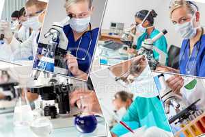 medical montage doctors & nurses science research