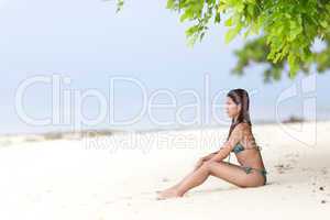 beautiful filipina woman on a tropical beach