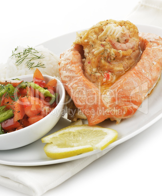 stuffed salmon plate