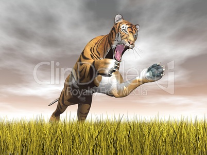 tiger hunting - 3d render
