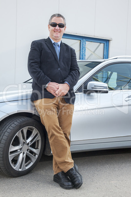 man stands on the car