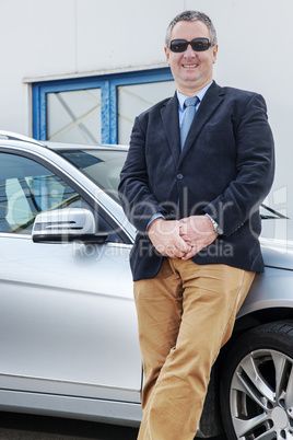 man stands on the car