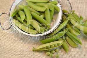 Fresh peas in their pods