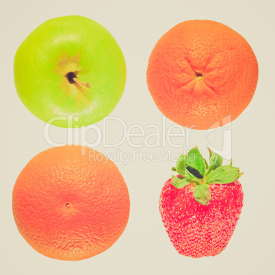 Retro look Fruits isolated