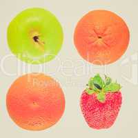 Retro look Fruits isolated