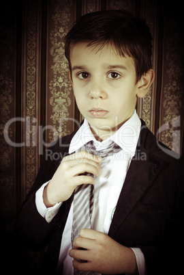 Boy in vintage suit