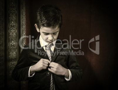 Boy in vintage suit