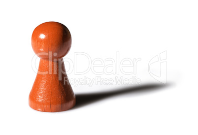 Red pawn on white background
