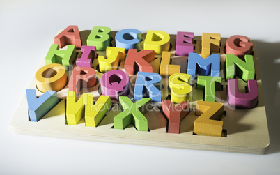 Latin alphabet multicolored letters