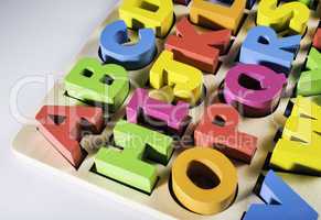 Latin alphabet multicolored letters