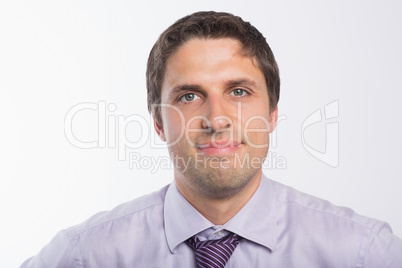 Close-up portrait of a green eyed businessman