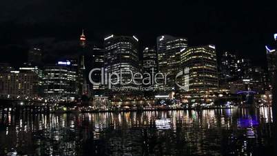 Circular Quay with a reflections in the bay waters, Sydney, New South Wales, Australia.